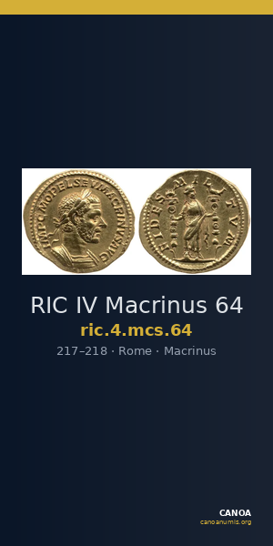 RIC IV Macrinus 64 — CANOA
