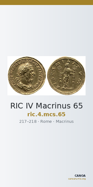RIC IV Macrinus 65 — CANOA