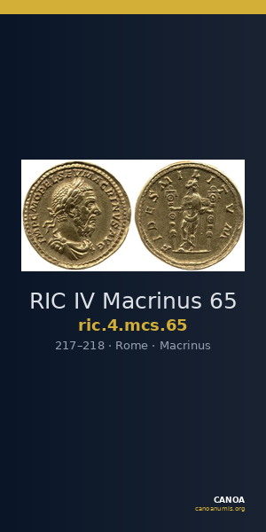 RIC IV Macrinus 65 — CANOA