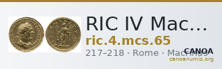 RIC IV Macrinus 65 — CANOA