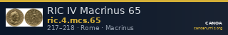 RIC IV Macrinus 65 — CANOA