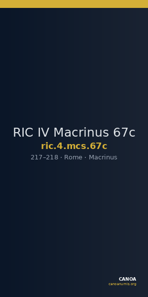 RIC IV Macrinus 67c — CANOA