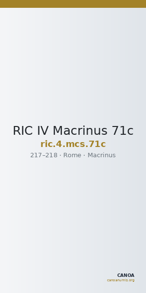 RIC IV Macrinus 71c — CANOA