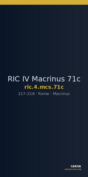 RIC IV Macrinus 71c — CANOA