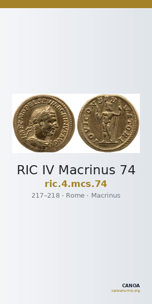 RIC IV Macrinus 74 — CANOA