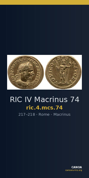 RIC IV Macrinus 74 — CANOA