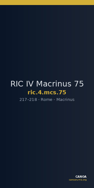 RIC IV Macrinus 75 — CANOA