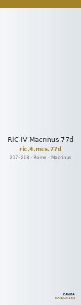 RIC IV Macrinus 77d — CANOA