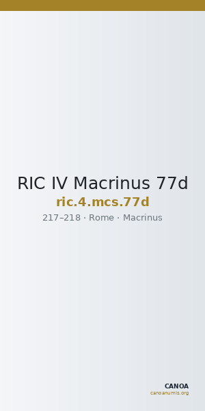 RIC IV Macrinus 77d — CANOA