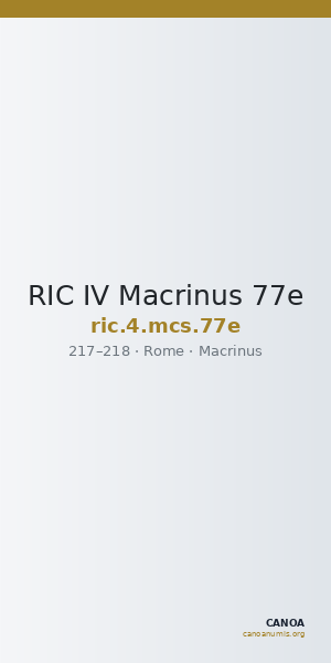 RIC IV Macrinus 77e — CANOA
