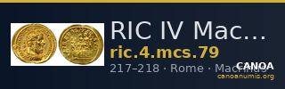 RIC IV Macrinus 79 — CANOA