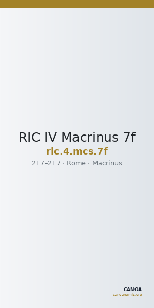 RIC IV Macrinus 7f — CANOA