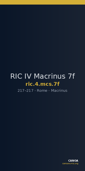 RIC IV Macrinus 7f — CANOA