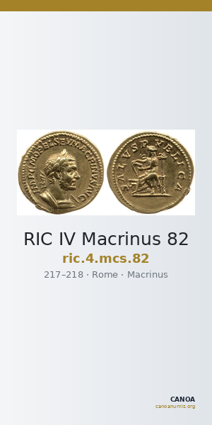 RIC IV Macrinus 82 — CANOA