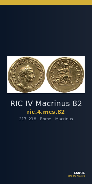 RIC IV Macrinus 82 — CANOA