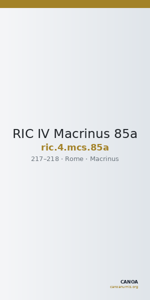 RIC IV Macrinus 85a — CANOA