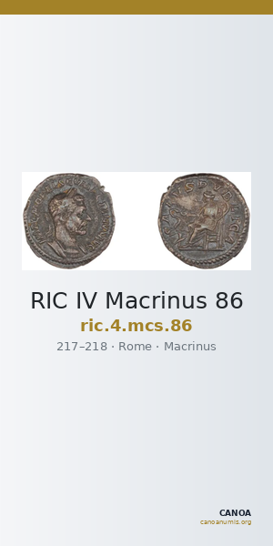 RIC IV Macrinus 86 — CANOA