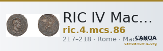 RIC IV Macrinus 86 — CANOA