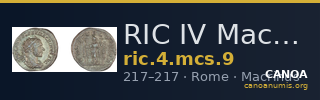 RIC IV Macrinus 9 — CANOA