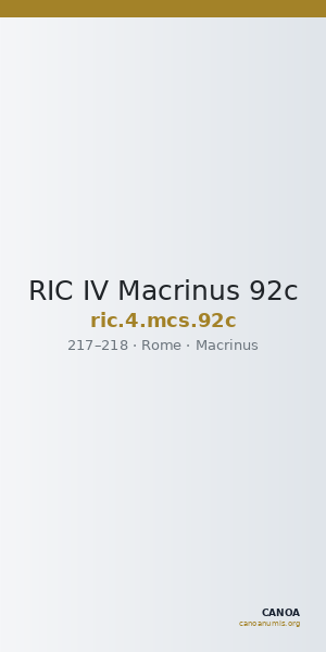 RIC IV Macrinus 92c — CANOA