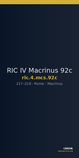 RIC IV Macrinus 92c — CANOA