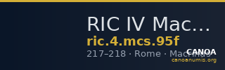 RIC IV Macrinus 95f — CANOA
