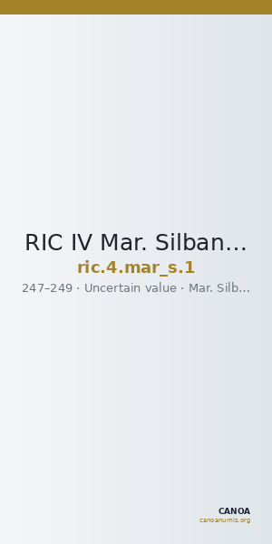 RIC IV Mar. Silbannacus 1 — CANOA