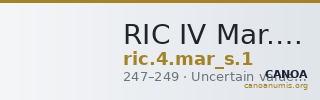 RIC IV Mar. Silbannacus 1 — CANOA