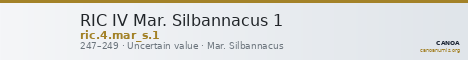 RIC IV Mar. Silbannacus 1 — CANOA