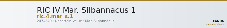 RIC IV Mar. Silbannacus 1 — CANOA