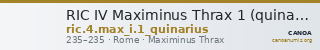 RIC IV Maximinus Thrax 1 (quinarius) — CANOA