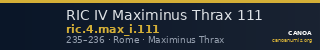 RIC IV Maximinus Thrax 111 — CANOA