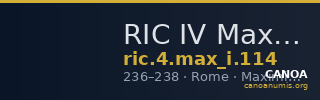 RIC IV Maximinus Thrax 114 — CANOA