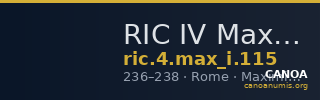 RIC IV Maximinus Thrax 115 — CANOA