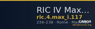 RIC IV Maximinus Thrax 117 — CANOA