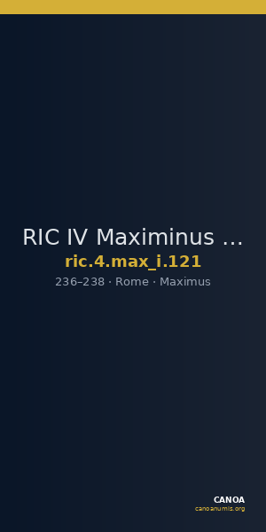 RIC IV Maximinus Thrax 121 — CANOA