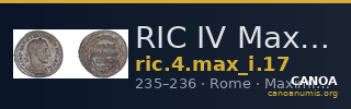 RIC IV Maximinus Thrax 17 — CANOA