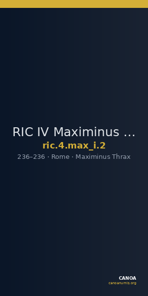 RIC IV Maximinus Thrax 2 — CANOA