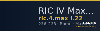 RIC IV Maximinus Thrax 22 — CANOA