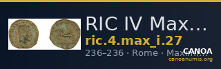 RIC IV Maximinus Thrax 27 — CANOA