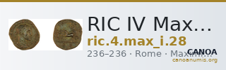 RIC IV Maximinus Thrax 28 — CANOA