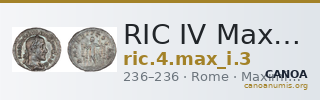 RIC IV Maximinus Thrax 3 — CANOA