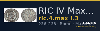 RIC IV Maximinus Thrax 3 — CANOA