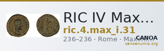 RIC IV Maximinus Thrax 31 — CANOA