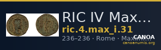 RIC IV Maximinus Thrax 31 — CANOA