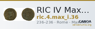 RIC IV Maximinus Thrax 36 — CANOA