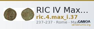 RIC IV Maximinus Thrax 37 — CANOA