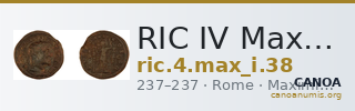 RIC IV Maximinus Thrax 38 — CANOA