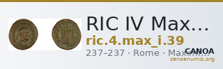 RIC IV Maximinus Thrax 39 — CANOA