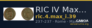 RIC IV Maximinus Thrax 39 — CANOA